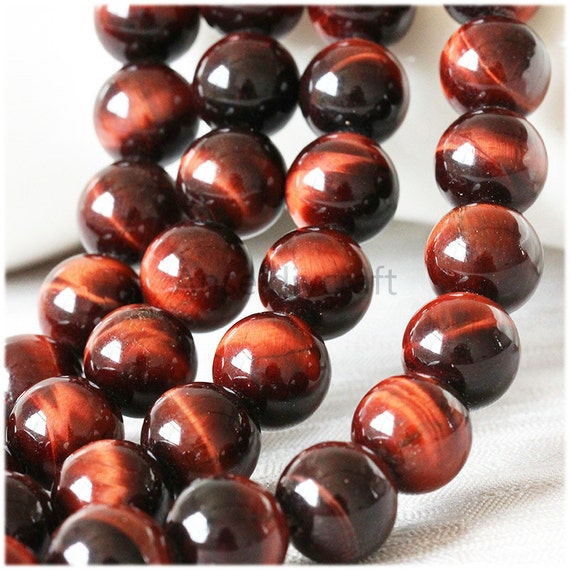 B42 Nature Red Tiger Eye Beads Supplies Full Strand 4 6 8 10