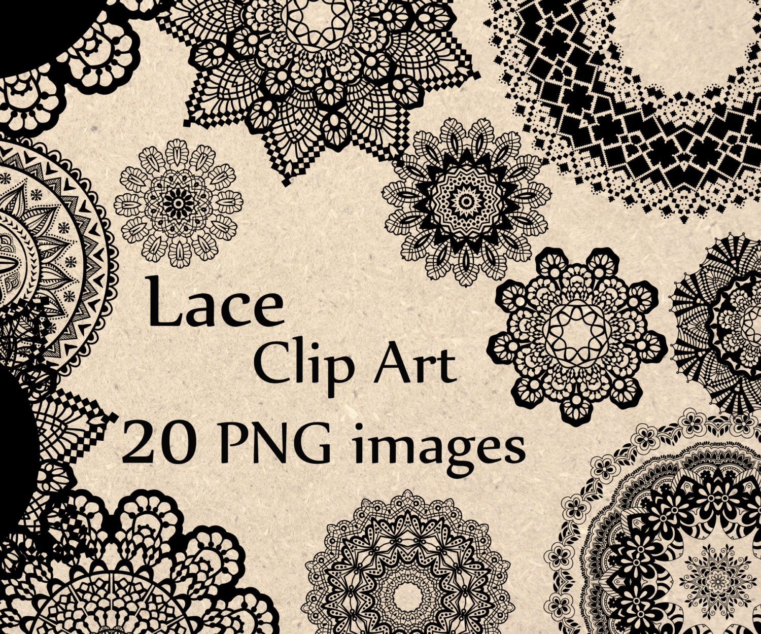 Digital lace clipart: 