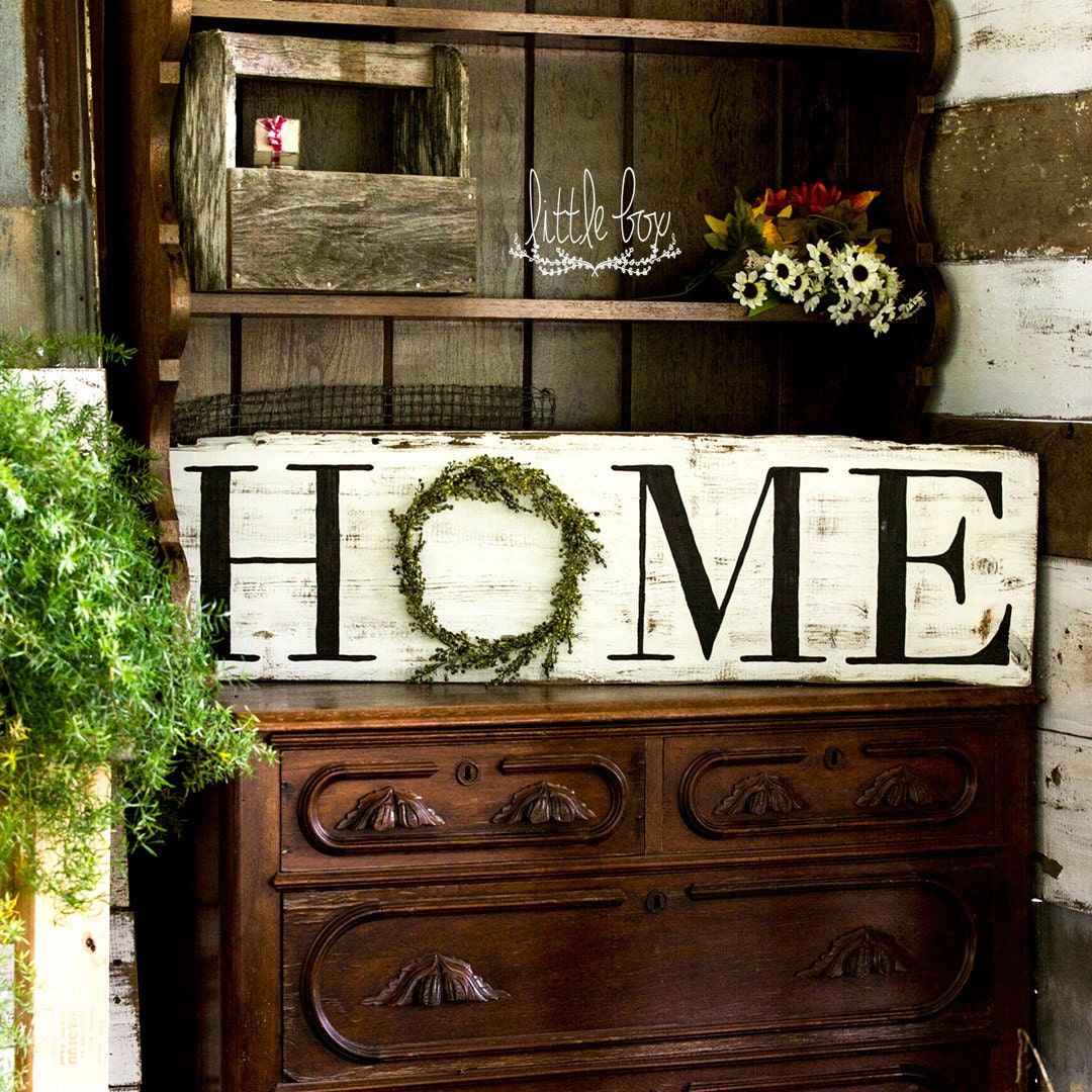 Farmhouse Decor  Rustic Home Decor  Home  Wreath Sign Home 