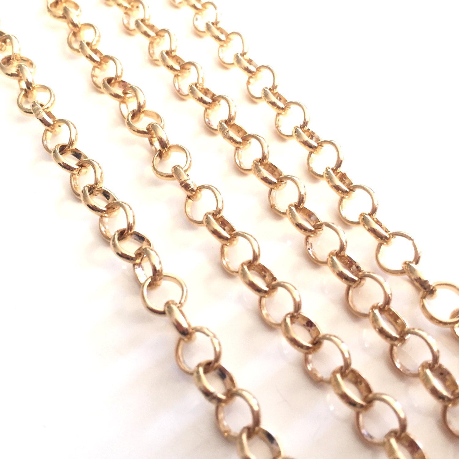 24 k 1 meter 6 mm Gold plated chain