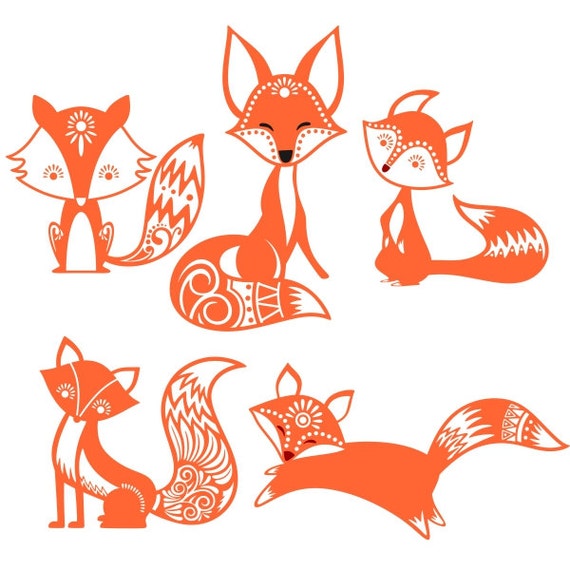 Cute Fox Cuttable Design SVG DXF EPS use with Silhouette