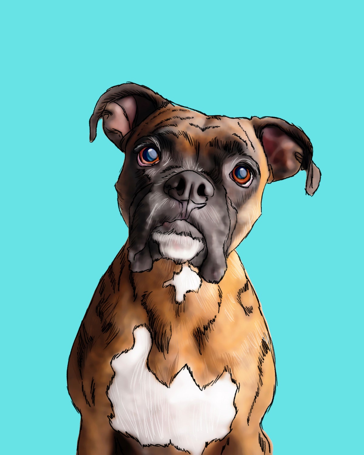 custom pop art dog portrait