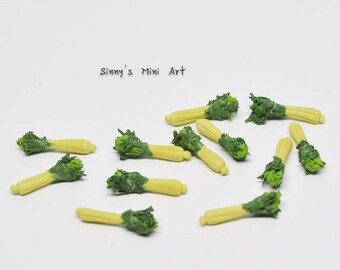 1:12 A Set (6 PC) of Miniature Celery/ Dollhouse miniature Vegetable/ Miniature food P 021