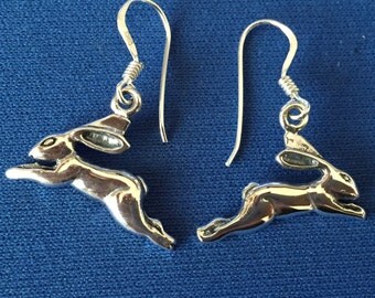 A Pair of Leaping Hare Earrings sterling silver .925