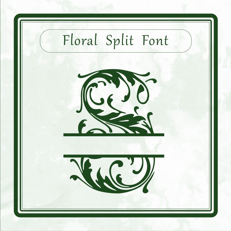 Download Floral Split Monogram font svg alphabet svg dxf eps