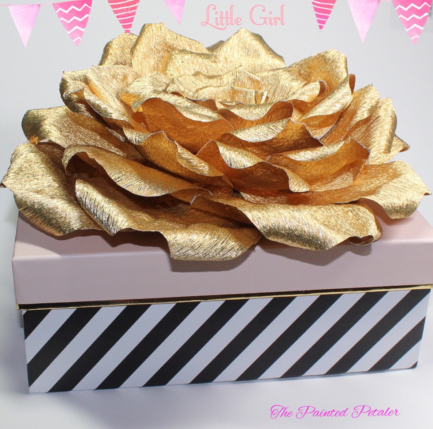 Large Gold Crepe Paper Flower Elegant Premium Italian Crepe