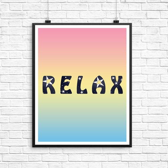 Relax Wall Print Relax Decor Print Relax by ChristineDigitalPics