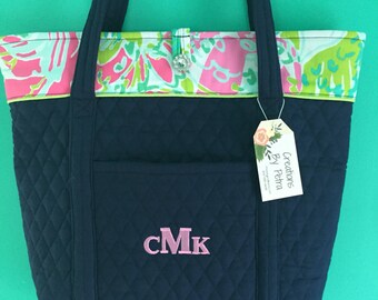 Lilly Pulitzer/ Nurse Tote, RN Gifts, RN Bag, Nursing Tote, Monogram Nurse Bag, Monogram Tote Bag, Nursing Student Gift, Nurse Graduation