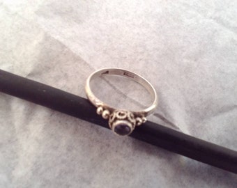 Silver Antique Setting Purple Stone Ring