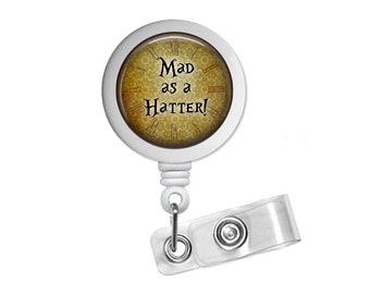Alice In Wonderland Quote Photo Glass/ Bottle Cap Retractable ID Badge Reel