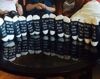 Wine Socks - Bring me a Glass of Wine Socks - Christmas stocking fillers - Rum Socks - Leave Mama alone - Coffee Socks