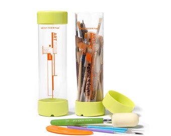 Xiem Art Tube, Clear Pottery Tools Carrier, Paint Brush Case, Craft Tools container, Ceramic Supplies Storage, Tools Organizer Holder