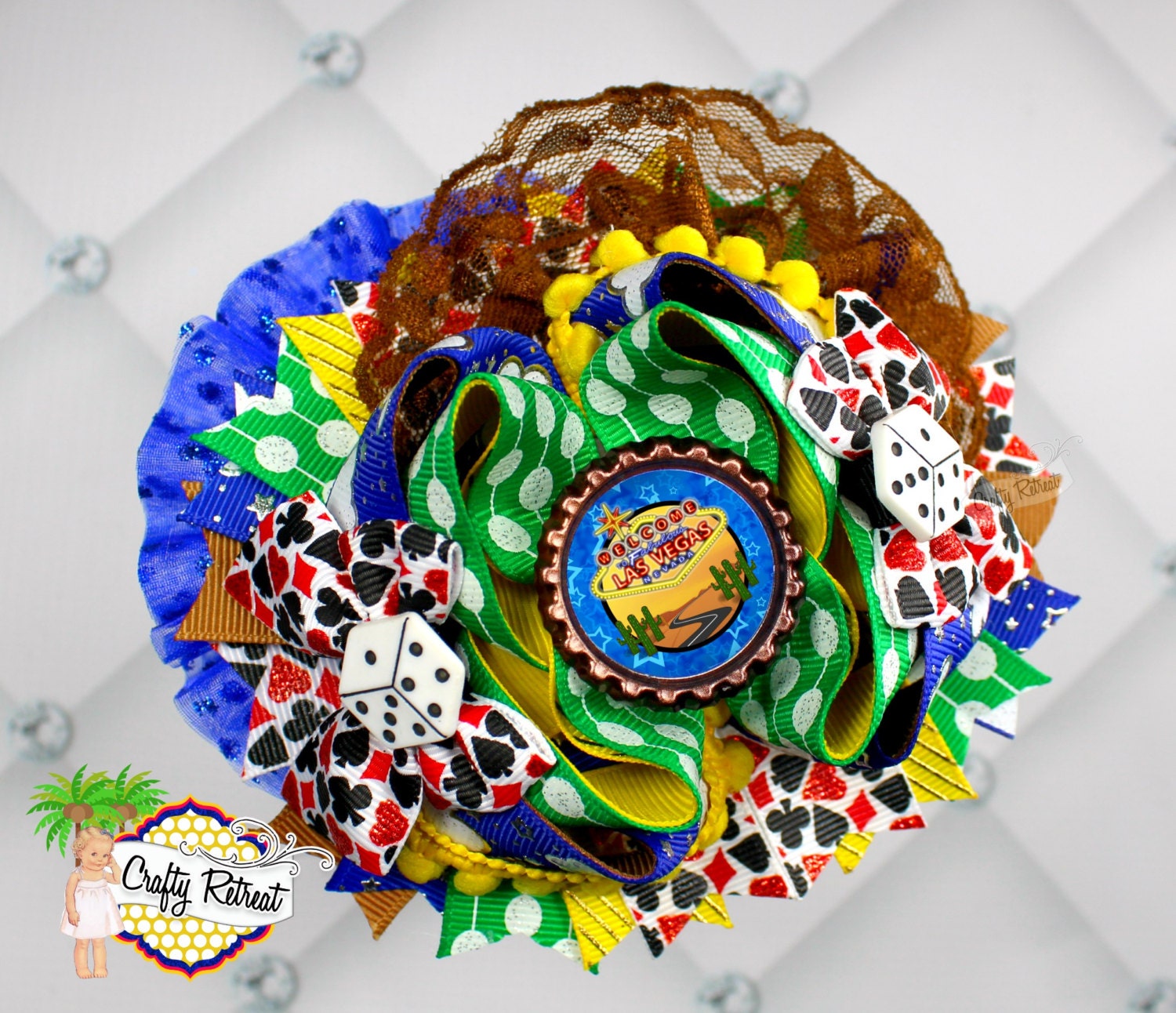 To Las Vegas 5 Hair Bow by Crafty by CraftyRetreatBows