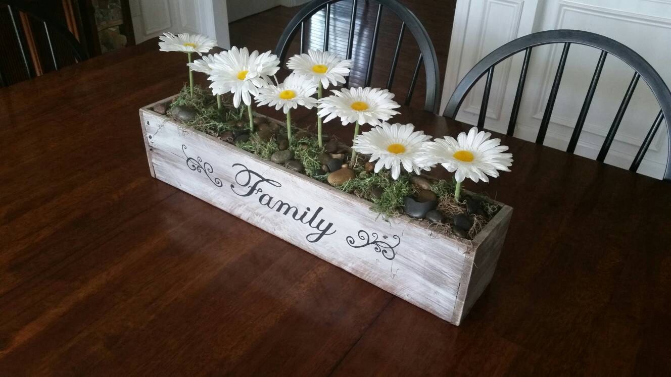 Reclaimed Wooden Planter Flower Box Hand Painted Planter