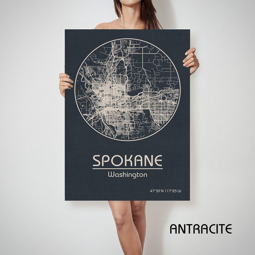 City map Spokane Washington
