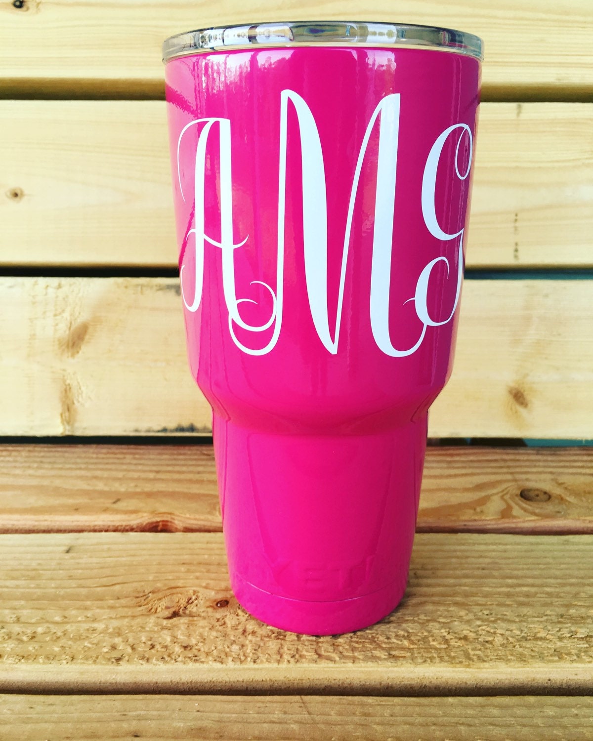 Hot Pink Powder Coated Yeti Rambler// Yeti Rambler// Pink Yeti