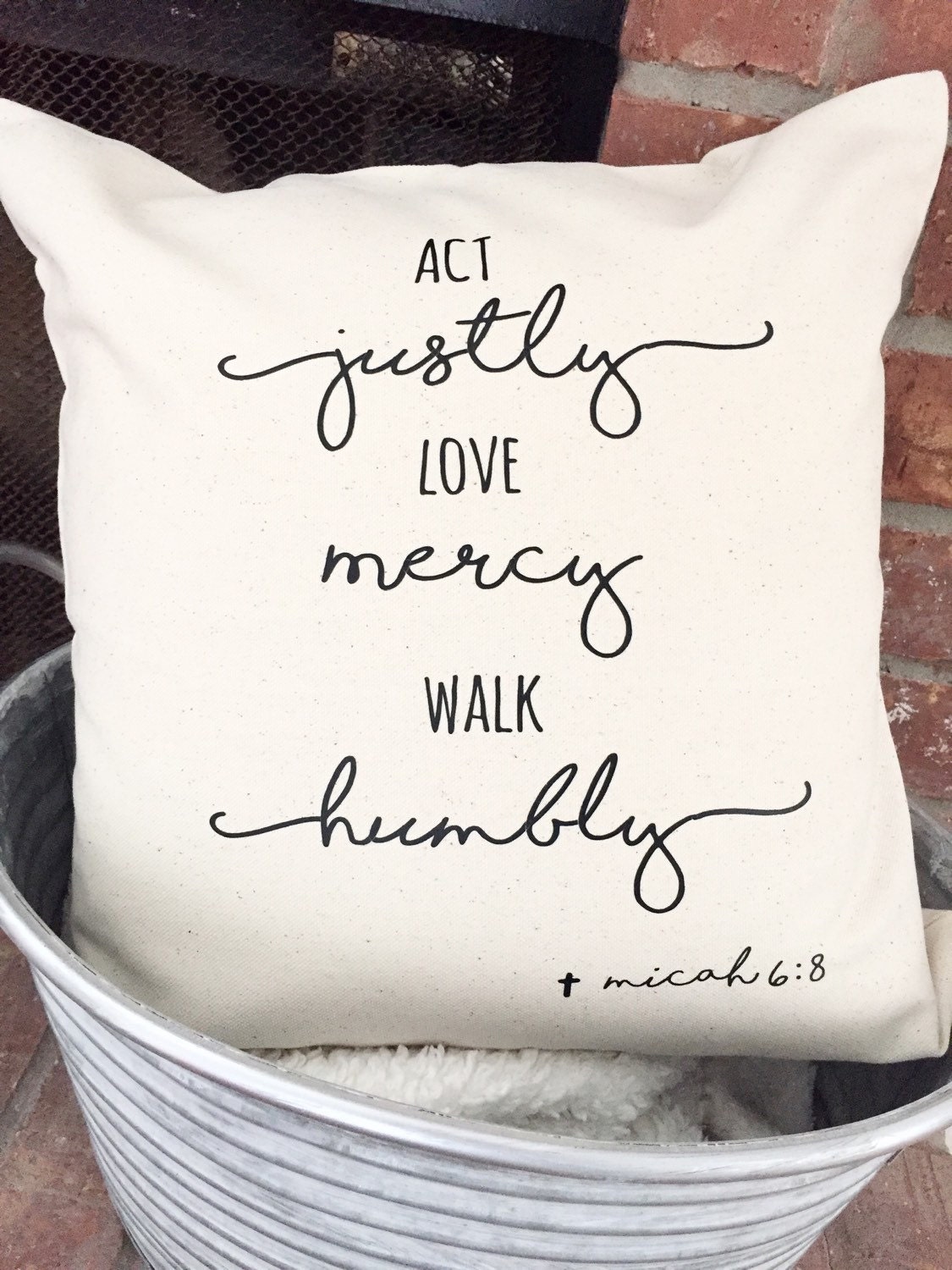 Micah 68 Pillow Cover Bible Verse Pillow Rustic Pillow