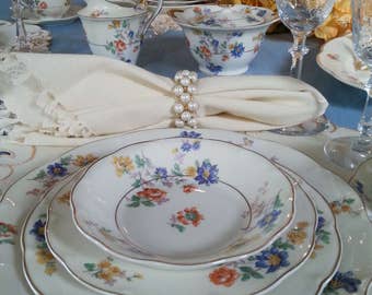 Vintage 1936 Theodore Haviland NY Limoges China, Normandie's Garden, 1936 Haviland Limoges China Service for 8 plus extras, Fine Dining,