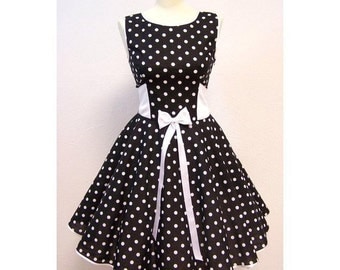 Petticoat dress 50's rockabilly black white