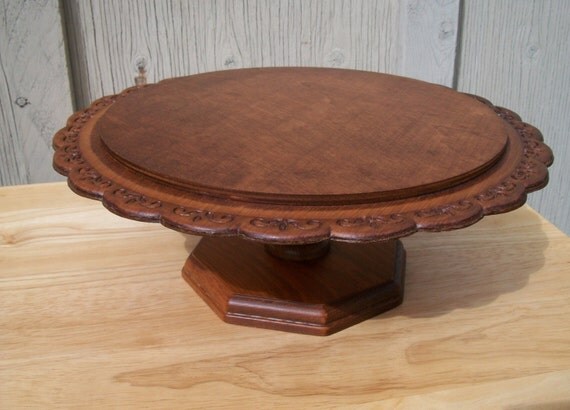 Vintage Wooden Cake Stand 6