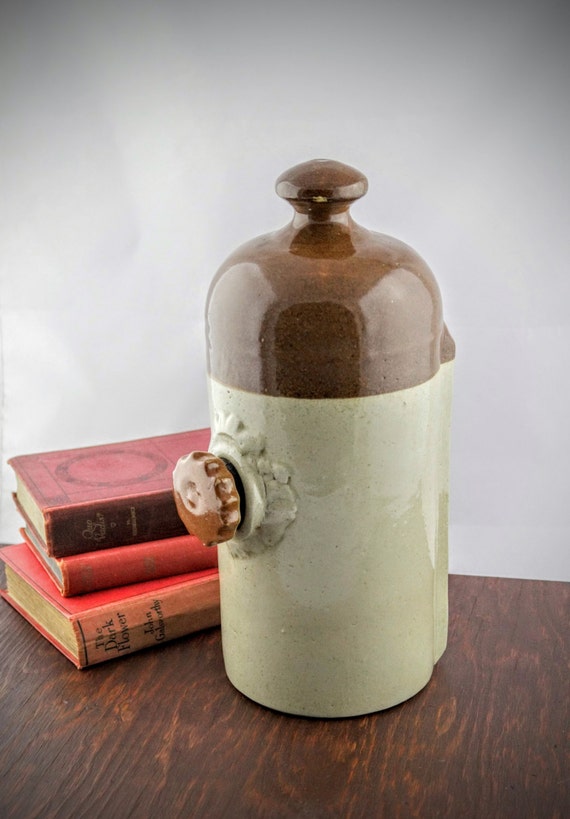 Antique Bed Warmer by Medalta Potteries Ltd. Stoneware Foot