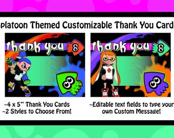 Splatoon Themed Thank You Cards