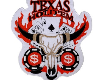 Poker Player Skull Embroidered Sew-On Patch – 2 1/4 X 3 Inches BBC EP1265