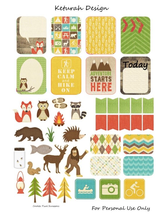 Printable Outdoor Stickers | outdoor adventure printable stickers instant download Printable Outdoor Stickers | outdoor adventure printable stickers instant download