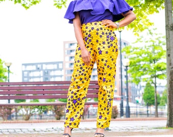 high waist trouser, ankara trouser, ankara pants, african print, african print trouser
