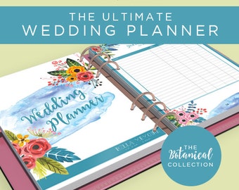 Printable Wedding Planner - Botanical Collection // INSTANT DOWNLOAD // Wedding Organiser, DIY Planner, Printable To Do List // 75 pages