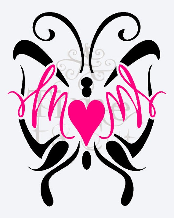 decals tumbler monogram with Day Valentine by Wall Decal Decal BUTTERFLY MOM