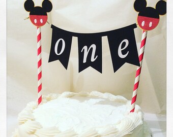 Mickey Mouse cake topper-Mickey mouse cake bannerphoto prop-baking supplies-Mickey birthday banner-first birthday party supplies-mickey