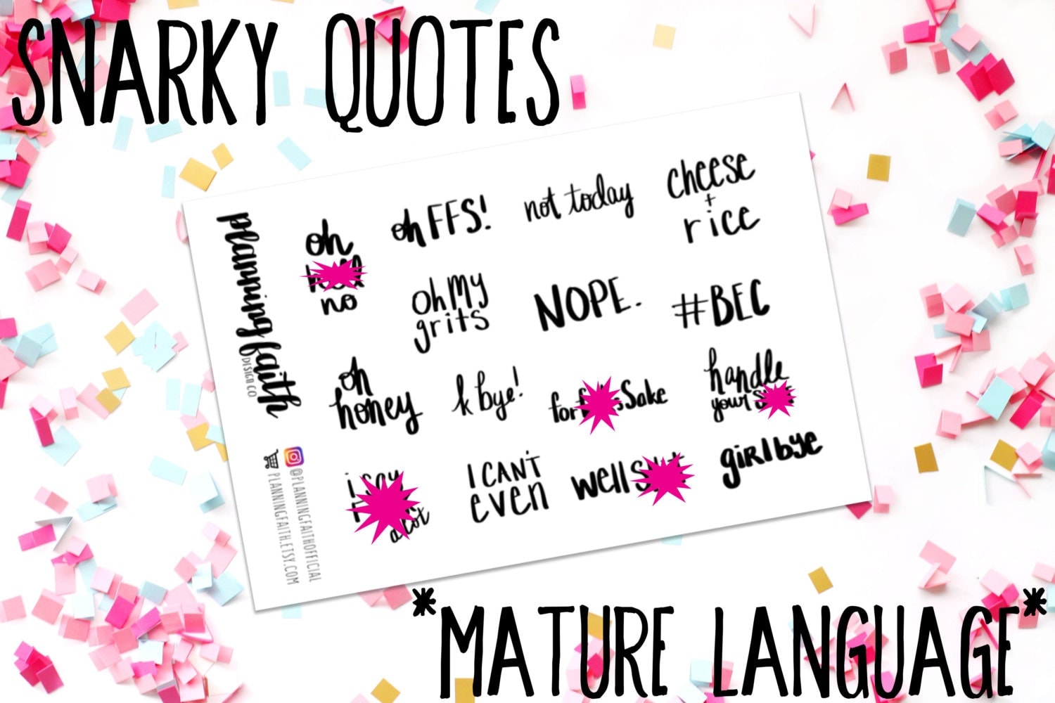Snarky Swear Word Planner Stickers Erin Condren By Planningfaith 