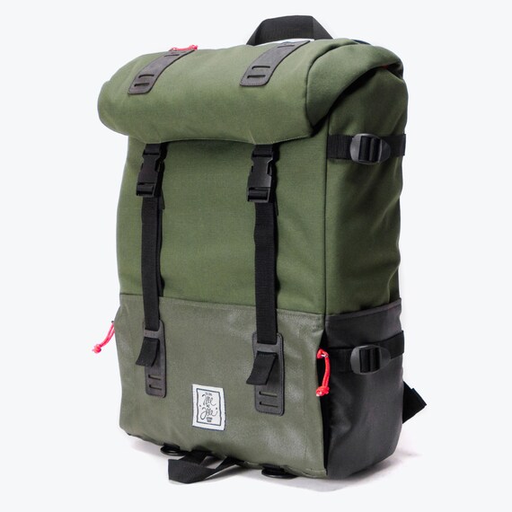 Travel backpack for men. Olive traveling backpack by MyFacturyHub