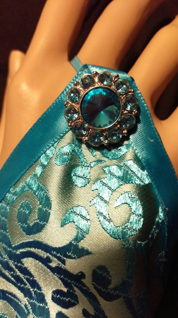 Fingerless gloves turquoise gloves bridal gloves satin