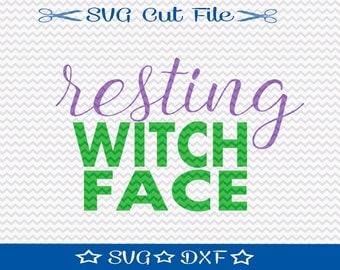Resting Witch Face SVG File, SVG for Silhouette, Halloween svg, Halloween Cut File, Silhouette Cut File