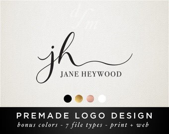 Premade Logo Design - Modern Calligraphy Font - Hand Lettering Initial - Text Based Typography - Custom - Classy Feminine Name Signature 24
