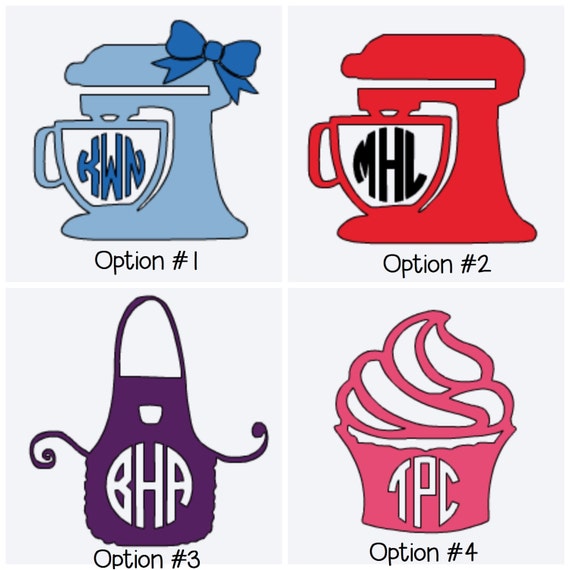 Download Baking Monogram Vinyl Decals Kitchen Aid Mixer by HomemadeInKS