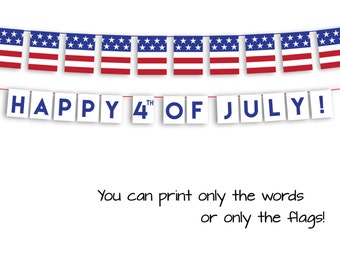 Happy 4th of July Garland - July 4th Banner - July 4th Decor