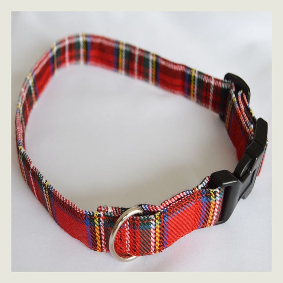 Items similar to Red Tartan Dog Collar on Etsy