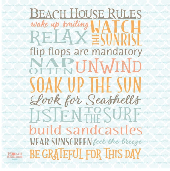 Download Beach House Rules sign svg Nautical svg Ocean Life svg Coastal