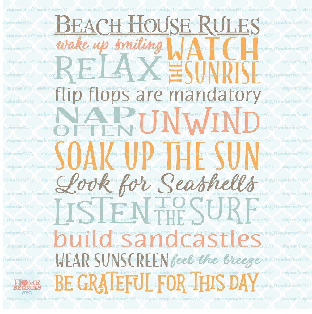 Download Beach House Rules sign svg Nautical svg Ocean Life svg Coastal