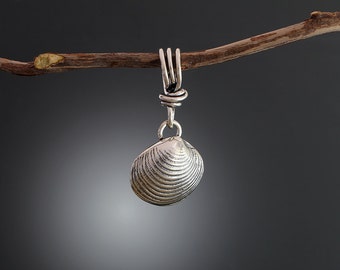 Sterling Silver Shell Pendant, Silver Shells, Summer Jewelry, Seashell Necklace, Beach Jewelry, Sherry Tinsman