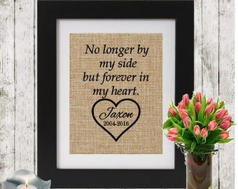 Personalized Sympathy Gift on Burlap - Bereavement/Condolence Gift - Loss of a loved one -Death of a friend/parent/sister/brother