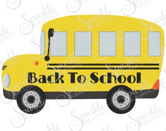 Back To School Cut File School Bus Kids School SVG First Day of School Clipart Svg Dxf Eps Png Silhouette Cricut Cut File Commercial Use