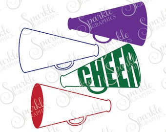 Cheerleading Cut File Megaphone SVG Cheerlearder SVG Cheer svg Sports Clipart Svg Dxf Eps Png Silhouette Cricut Cut File Commercial Use SVG