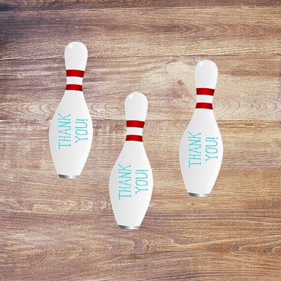 Printable Favor Tag Bowling Theme Favor Thank by LanierPrintables