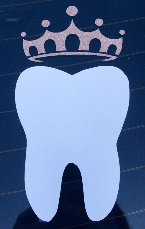 Crown & Tooth Decal by GoldieLuDesigns on Etsy