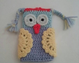 Free Shipping!! Crochet Owl Cell Phone case, Owl Cell Phone cozy, Crochet phone cozy, cell phone case, crochet phone case