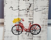 Items similar to vintage bicycle sign, old fashioned bicycle, rustic